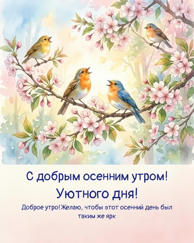 С добрым осенним утром! Уютного дня! — morning birds 08